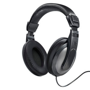 Hama ShellTV Headphones, 3.5mm Jack (6.35mm Adapter), 40mm Drivers, 6m Cable, Padded Headband, Black/Dark Grey