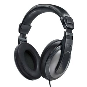Hama ShellTV Headphones, 3.5mm Jack (6.35mm Adapter), 40mm Drivers, 2m Cable, Padded Headband, Black/Dark Grey